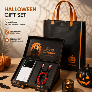 Sac fourre-tout d'Halloween personnalisé en non-tissé avec impression de logo, sac cadeau réutilisable et écologique, disponible en noir, orange, violet et blanc - Product Image 5