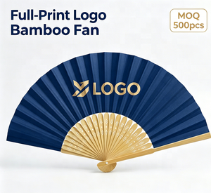 Abanico Plegable de Bambú Profesional Chino con Impresión Personalizada, Logotipo OEM Personalizado, MOQ 500, <span class=keywords><strong>para</strong></span> <span class=keywords><strong>Regalos</strong></span> de Boda, Promociones y Negocios - Product Image 1