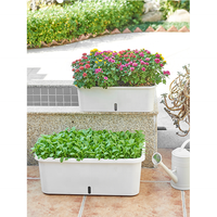 Jardinière suspendue rectangulaire longue en plastique PP/PE enduit, légère et durable, à arrosage automatique, pour la maison – Vente directe usine