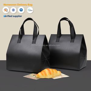 <b>Custom</b> Printed Disposable Non Woven Thermal Insulated Bag Aluminum Foil Lined for Food Cake Take Out Cooler Bags for Pizza - Product Image 1