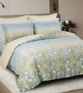 Juego de Ropa de Cama de Algodón de Fibra Larga con Estampado de Flores Silvestres en Tonos Pastel, con Fundas de Almohada, para un Dormitorio Rústico Toscano - Product Image 6