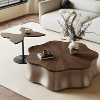 Ensemble de tables basses papillon en noyer italien, design minimaliste, écologique et durable, pour salon, mobilier créatif
