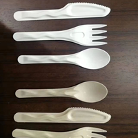 Ensemble de fourchettes, couteaux et cuillères jetables en bagasse de canne à sucre biodégradable, ustensiles compostables pour les plats à emporter, le camping, vente en gros