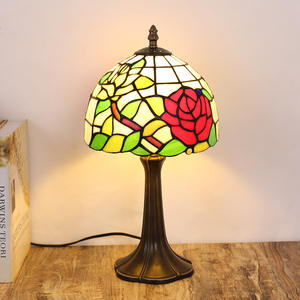 European Retro Style Table Light Creative Art Decorative Table <b>Lamp</b> with Stained Glass <b>for</b> Offices and <b>Bedrooms</b> - Product Image 3