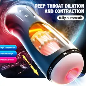 Intelligent Male Masturbators 10 Vibrate 3 Thrust Frequency Pocket Pussy Sex Toys For Men Penis Massager Interactive Voice%