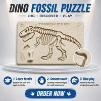 Puzzle d'excavation de fossile de dinosaure en PLA imprimé en 3D FDM, squelette de T-Rex, jouet éducatif pour enfants, OEM personnalisé