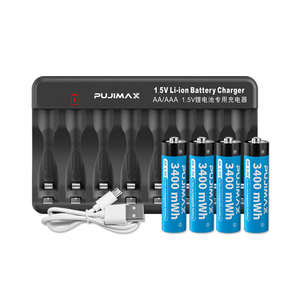PUJIMAX <span class=keywords><strong>Chargeur</strong></span> de batterie universel 1.5V Li-ion AA AAA Affichage LED <span class=keywords><strong>Chargeur</strong></span> <span class=keywords><strong>hybride</strong></span> 8 emplacements <span class=keywords><strong>Chargeur</strong></span> de batterie <span class=keywords><strong>rechargeable</strong></span> - Product Image 5