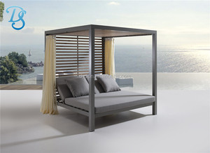 Sofá cama de mimbre con dosel, muebles de exterior populares, sin cortina - Product Image 4