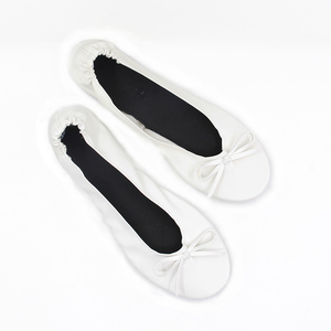 Zapatos blancos de fiesta personalizados para mujer, planos de viaje plegables, Ballet para chicas bonitas - Product Image 4