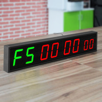 大型健身 LED 数字挂钟 4 英寸 3 英寸双色倒计时计时器，适用于拳击间隔训练，带遥控器和蜂鸣器