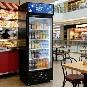 Refrigerador Comercial de Una Puerta y Temperatura Única, Refrigerador para <span class=keywords><strong>Cerveza</strong></span> con Puerta de Vidrio, Enfriador de Bebidas Energéticas, Control LED Ajustable - Product Image 1