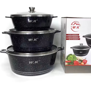 Ensemble de 6 casseroles en granit antiadhésives en <span class=keywords><strong>aluminium</strong></span> forgé, 32, 36, <span class=keywords><strong>40</strong></span> <span class=keywords><strong>cm</strong></span>, de haute qualité, pour cuisine - Product Image 1