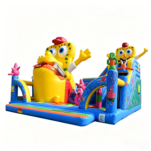 Nouvelle conception de château gonflable pour enfants, style dessin animé sous-marin, avec toboggan et zone de saut - Product Image 3