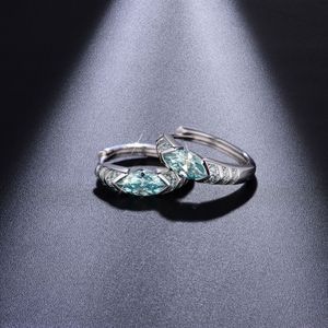Pendientes <span class=keywords><strong>de</strong></span> Plata <span class=keywords><strong>de</strong></span> Ley 925 al por Mayor, Chapados en <span class=keywords><strong>Oro</strong></span> <span class=keywords><strong>de</strong></span> 18K, con Moissanita Azul Corte Marquesa, Brillantes, Unisex - Product Image 2