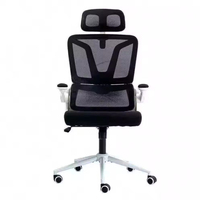 Chaise de bureau exécutive pivotante contemporaine noire en maille avec cadre en fer réglable en hauteur, vente en gros d'usine