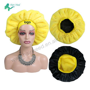 หมวกคลุมผมผ้าซาตินกำมะหยี่มีขนยาวกว้างหมวกสำหรับฤดูหนาวซับในผ้าฟลีซปะการังผ้าซาตินออกแบบโลโก้ได้ตามต้องการ - Product Image 5