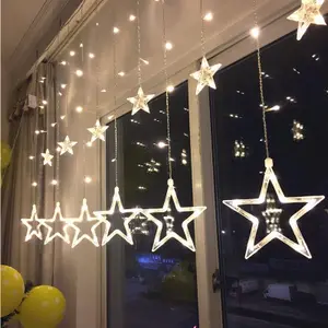 USB/Battery Operated 138 LEDs Icicle Curtain Lights luces Star fairy string Lighting for outdoor Wedding Party holiday Decor