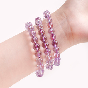 Venta al por mayor de piedras preciosas naturales, amatista boliviana, pulsera de cuentas de cristal para mujeres, energía curativa, regalo de joyería de cristal - Product Image 3