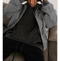 2023 Automne 100% Coton Personnalisé Unisexe Zippé Lourd Surdimensionné Punk Vintage Veste