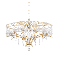 Rustique 8 lumières Led lampe métal Antique suspension lampe salon chambre île cuisine cristal lustre français pays Vintage