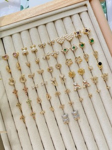 Regalo della signora dei gioielli dell'orecchino del cerchio della luna e della stella dell'oro 18 carati delle ragazze delle donne - Product Image 4