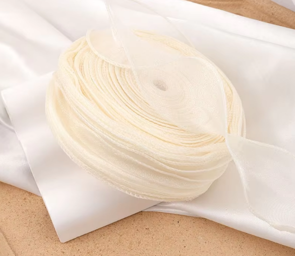 Grande assiette beige blanc 4CM40 yards fil queue de poisson