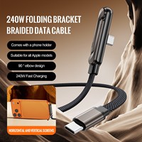 Cable de Datos USB C Tipo C Trenzado de Alta Calidad al por Mayor de 1 m con Soporte, PD3.1, Carga Rápida de 240 W, Transferencia de Datos de 480 Mbps
