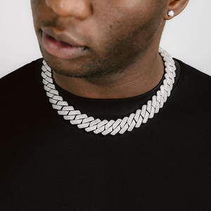 Hip hop 15mm 3rows cuban <b>chain</b> VVS moissanite diamond Gold plated 925 sterling sliver GRA certificate Pass diamond tester Unisex - Product Image 6