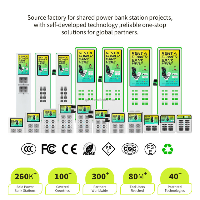 48 Slots Sharing Powerbank Cell Phone Charging with 43 Inch LCD Screen Pos Stadium Airports Malls