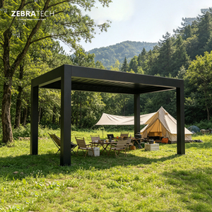 Aluminium Gazebo Outdoor Waterproof Eco-Friendly Screen for <b>Garden</b> <b>Buildings</b> Backyard Leisure Areas Sturdy Structure Long PL01 P - Product Image 1