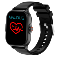 Montre connectée VALDUS ECG Health Smartwatch IP67 avec écran tactile HD, mesure de l'oxygène sanguin, fréquence cardiaque, modes sportifs multiples VE12