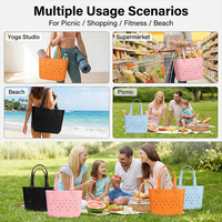 Tas Pantai Tote EVA Logo Kustom Multifungsi, Tas Besar Karet Silikon, Tas Eva Outdoor, Tas Tote Ekstra Besar untuk Pantai