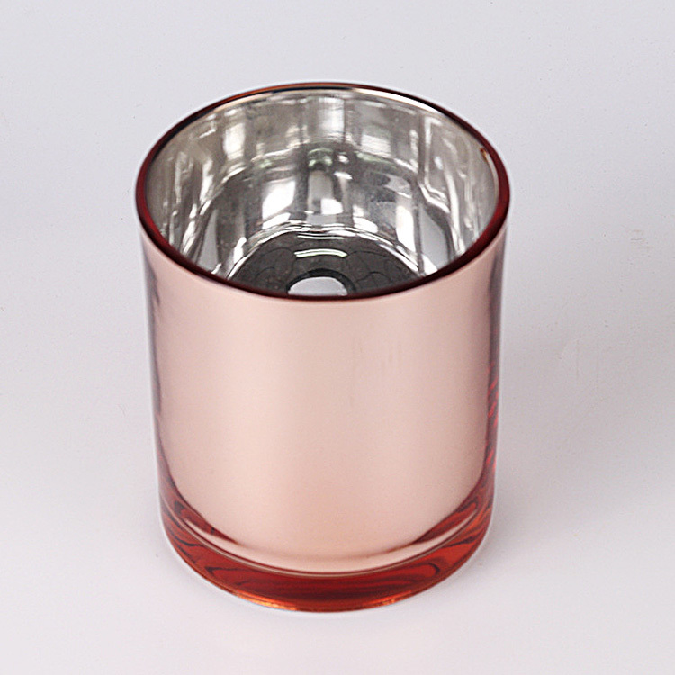 Elegant 10oz Rose Gold Glass Candle Jar - Perfect for Christmas