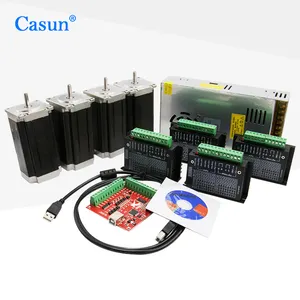 Funzionale kit CNC NEMA 23 motore Passo a Passo di 3 assi kit set TB6600 driver + bordo di sblocco + 350W di potenza di alimentazione del Router di CNC