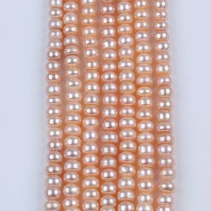 Vente directe du fabricant, collier de perles d'eau douce naturelles de 8 à 9 mm, perles plates roses et violettes avec trou central, perles en vrac, vente en gros - Product Image 2