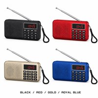 P2MAX L558 Wiederaufladbares Digitales Tragbares Radio 2400mAh Akku FM Uhr/Wecker Notbeleuchtung Unterstützt MP3/TF/USB/AUX