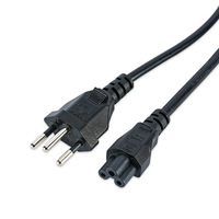 Câble d'alimentation à trois broches de type gaufre, prise homologuée VDE, matériau PVC ignifuge - Câble adaptateur standard pour