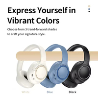 VJE87 TWS ANC Headphone nirkabel, Headset Stereo Over Ear nyaman dengan kabel AUX, Headphone nirkabel penghilang kebisingan