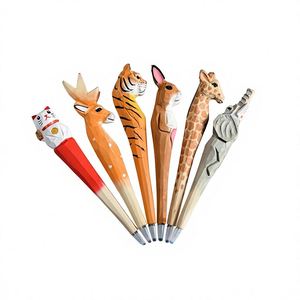 Bolígrafo de Madera Tallado con Diseño Novedoso, Set de Papelería con Animales Divertidos, Regalo para Eventos Escolares, Contenedores de Premios y Actividades Infantiles - Product Image 2