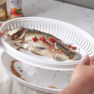 Contenant pour poisson vapeur au micro-ondes, grand récipient de cuisson vapeur pour four à micro-ondes, chauffe-pains vapeur, plateau pour poisson vapeur - Product Image 1