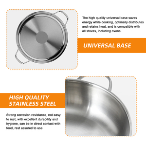 Modern Design Stainless Steel <strong>Pan</strong> <strong>Paella</strong> <strong>Pan</strong> Skillet with Two Handles for Gas Grill for Baking Frying Restaurant - Product Image 4