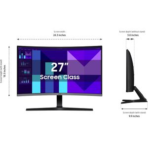 สำหรับจอภาพโค้งขนาด 27 นิ้ว รุ่น S3 (S39GD) ความละเอียด FHD 100Hz หน้าจอแบบด้าน อัตราส่วนภาพ 16:9 โหมดเกมและถนอมสายตา รองรับการเชื่อมต่อหลากหลายรูปแบบในตัว - Product Image 2