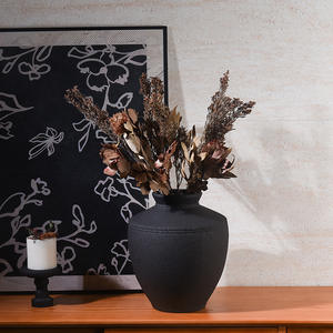 Vase en céramique Arrangement de fleurs Vase moyen Poterie Sensation Ornements Rétro Français Wabi-sabi Style Antique Salon Décoration - Product Image 5