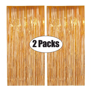 2 pièces/paquet, rideau métallique 3,2 pieds x 8,2 pieds, guirlande de fête, <span class=keywords><strong>dégradé</strong></span>, Laser brillant, <span class=keywords><strong>frange</strong></span>, brillant, brillant, brillant, mariage, anniversaire, porte, décoration murale - Product Image 1