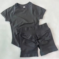 Conjunto Deportivo de Secado Rápido sin Costuras Multicolor, Shorts de Yoga de Cintura Alta Moldeadores, Conjunto de 2 Piezas para Mujer, para Correr, Entrenamiento, Actividades Deportivas