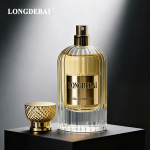 Custom Luxury Round Glass Perfume <b>Bottle</b> 100ml Clear Crimp Empty Perfume <b>Bottles</b> with Pump Sprayer and <b>Plastic</b> Cap - Product Image 3