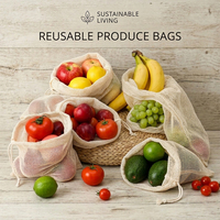 Sac fourre-tout en filet de coton réutilisable personnalisé OEM avec points de renforcement pour l'emballage de produits de marque au détail