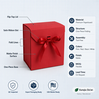 Boîte cadeau pliable monobloc à fermeture magnétique avec nœud en ruban et poignée de transport pour anniversaire, mariage, fête, rangement