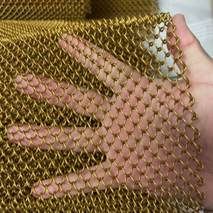Maille de fil d'acier tissé avec revêtement PVD doré - Rideau métallique décoratif flexible - Product Image 6