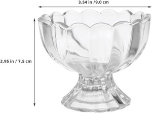 Recipientes de Vidrio Ecológicos Reutilizables con Diseño Delicado en Forma de Pétalo para Helados, Jugos, Postres, Ensaladas, Tazones para Fiestas, Color Personalizable - Product Image 2